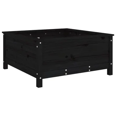 Produktbild von Pflanzkübel Schwarz 82,5x82,5x39 cm Massivholz Kiefer