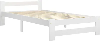 Image de vidaXL Lit en bois massif pin blanc 90x200 cm
