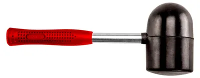 Produktbild von Gummihammer 1250 g – Schonhammer mit 90 mm Kopf aus schwarzem Gummi und Metallstiel