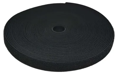 25m flexibles Klettverschluss, schwarz 20mm