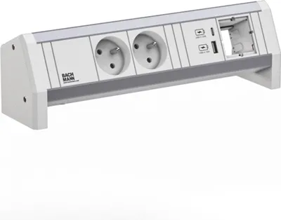 Produktbild von Bachmann Desk 2Xute 1Xusb A/C 22W 1Xcm Gst18 Ral9010