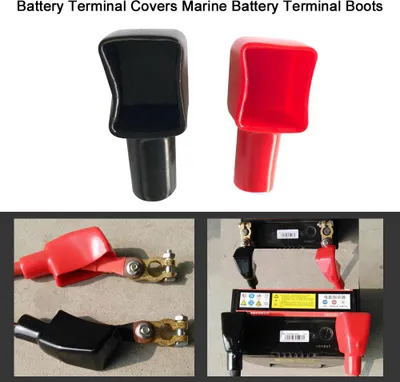 Immagine prodotto di Coprimorsetti della batteria Stivali marini Rosso e Nero Positivo Negativo 1 coppia 192681 192682