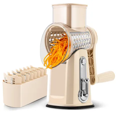 Immagine prodotto di Grattugia rotativa con 5 lame intercambiabili – ideale per verdure e formaggi