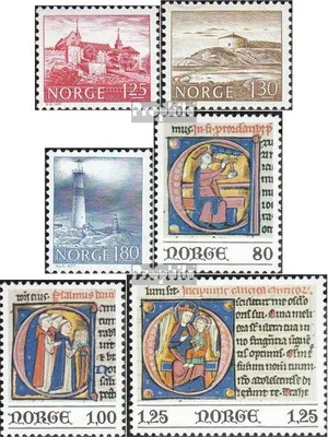 Produktbild von Briefmarken Norwegen 1977 Mi 739-741,755-757 (kompl.Ausg.) gestempelt Bauwerke