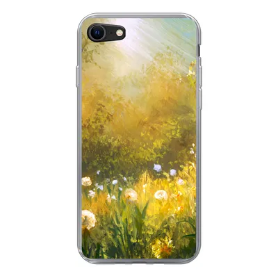 Produktbild von MuchoWow® Handyhülle Schutzhülle Hülle für iPhone 7 Blumen - Sommer - Aquarell Silikon Softcase Handy Hülle - Kartenhalter
