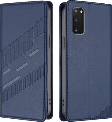 Produktbild von Hülle für Samsung Galaxy S20, Kunstleder Brieftaschen Handyhülle mit Kartenfach und Standfunktion Blau