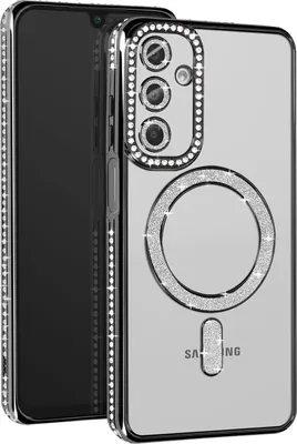 Produktbild von Avizar, Diamant-Hülle für Samsung A16 – MagSafe-Schutz mit Strass-Rand, Schwarz