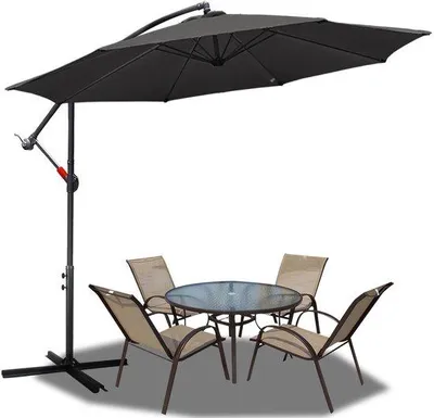 Immagine prodotto di Tenda da sole da giardino Ø 3,5 m grigia – Una pratica soluzione per ombreggiare il giardino e la terrazza
