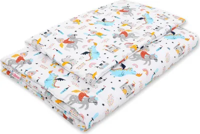 Obrázek produktu pro Dětské povlečení s výplní 120x90 cm - rytíři a draci