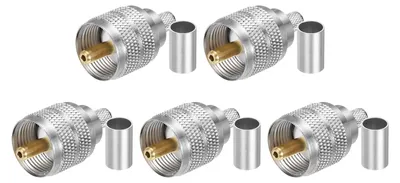 5 Stück 4,1 mm 50 Ohm UHF Koaxialstecker Crimp