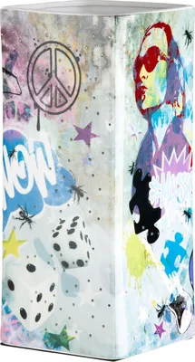 Zdjęcie produktu dla Gilde Tischleuchte, "Street Art", Graffitimotiv, Porzellan, mehrfarbig, VE 1, L. 12.5 cm, B. 12.5 cm, H. 28 cm 32049 4063387320495