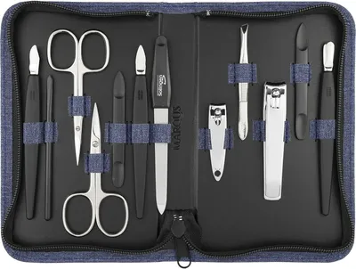Produktbild von marQus Solingen Maniküre-Set 12-teilig – Kunstleder-Etui – Jeans