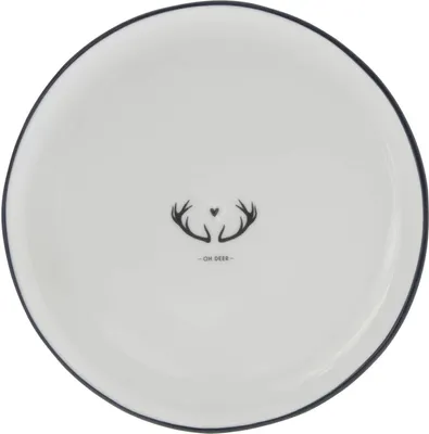 Produktbild von Kuchenteller, Dessertteller OH DEER weiß mit Geweih D. 19cm Bastion Collections