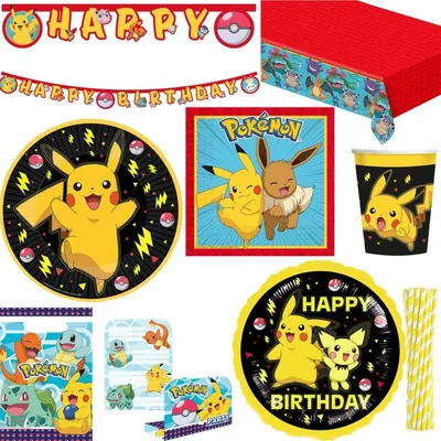 Produktbild von Partyset Pokemon Party Deko Kindergeburtstag Pikachu Geburtstag