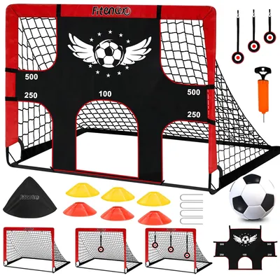 Image de But de foot pop-up 3-en-1 pour enfants, avec accessoires