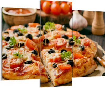 Produktbild von Bild auf Leinwand - Leinwandbild - Pizza Käse Tomaten - 130x100cm - Wand Bild - Wanddeko - Leinwanddruck - Bilder - Kunstdruck - Wanddekoration - Leinwand bilder - Wandkunst - CB130x100-3907