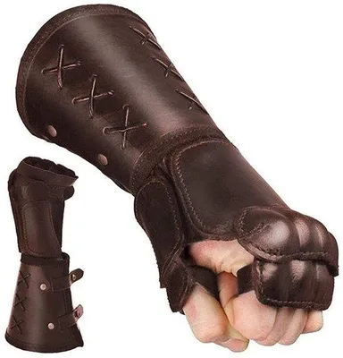 Productafbeelding van Armbeschermers Retrostijl - Kunstleer - Verstelbaar - Rollenspel - Cosplay - Sterk en duurzaam - Handschoenen