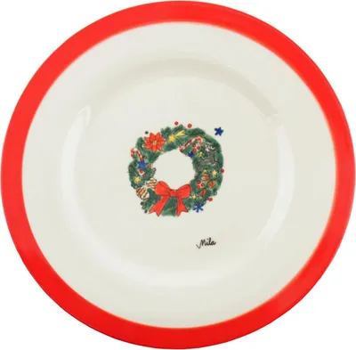 Produktbild von Mila Keramik-Teller Weihnachtskranz ca 26 cm D
