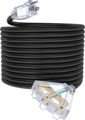 Produktbild von Außenstromkabel 3-polig - Gartenbeleuchtungskabel - wasserdichter Außenschlauch - 15 Meter - schwarzer PVC-Kabel