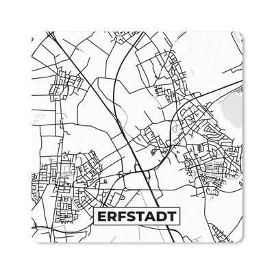 Produktbild von MuchoWow® Mauspad Mousepad Erfstadt - Karte - Stadtplan 20x20 cm - Mousepads - Maus Mat - Pad - Mausunterlage - Desk Mat - Bureauartikeln