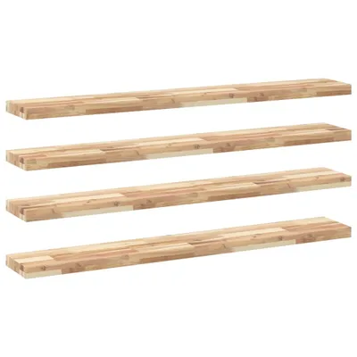 Image de Étagères flottantes 4 pcs 140x20x4 cm acacia massif non traité