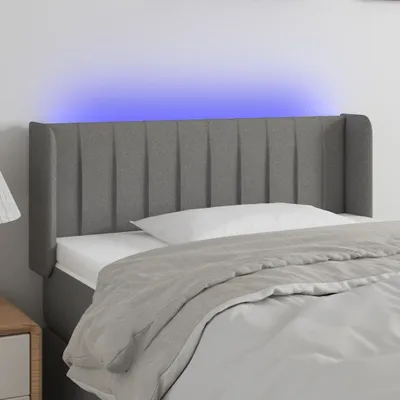 Produktbild von The Living Store LED Kopfteil Dunkelgrau 103x16x78/88 cm Stoff