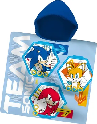 Immagine prodotto di Poncho per bambini 60x120 cm - Sonic the Hedgehog in squadra