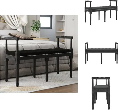 Image de vidaXL Banc Noir 110x40x70 cm Velours - Bancs