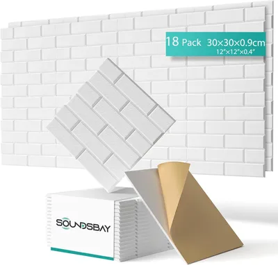 Produktbild von Schallschutzplatten 30 x 30 x 1 cm, weiß, Wanddekoration
