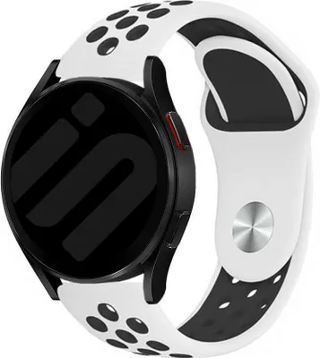 Produktbild von Strap-it Samsung Galaxy Watch 6 - 40mm Sport Armband (Weiß/Schwarz)