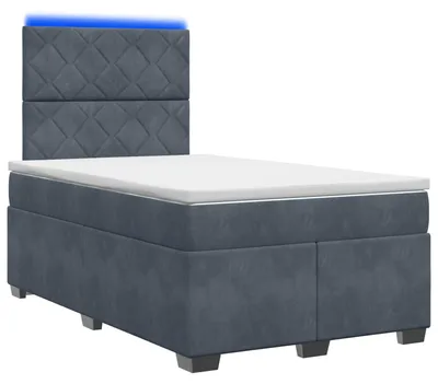 Immagine prodotto di Letto a molle con materasso grigio scuro 120 x 200 cm in velluto