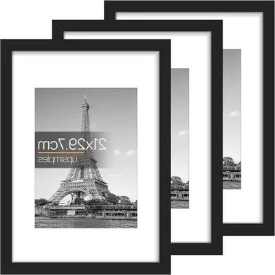 Image de Lot de 3 porte-photos A4 - noir - format paysage ou portrait