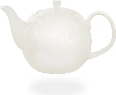 Produktbild von Buchensee Teekanne 1,5 liter aus Porzellan, weiß, Fine Bone China