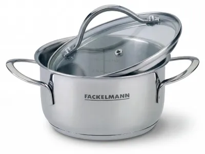 Image de Casserole Fackelmann Lara avec couvercle, Ø 14 cm, 750 ml, acier inoxydable, poignée ergonomique, compatible avec tous les types de cuisinières, lavable au lave-vaisselle, résistance à la chaleur : +230 °C