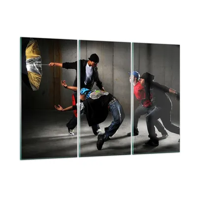 Produktbild von Bilder auf glas - Gleichgewicht Tänzer springen - 105x70cm - Glasbilder - Wandbilder - Kunstdruck - zum Aufhängen bereit - Wanddekoration aus Glas - Glas Bilder - Wandbild auf Glas - GCE105x70-2126