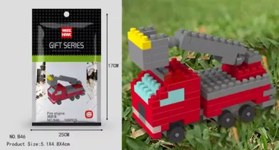 Produktbild von Feuerwehr Auto Figur Bausteine Modell LNO Micro-Bricks