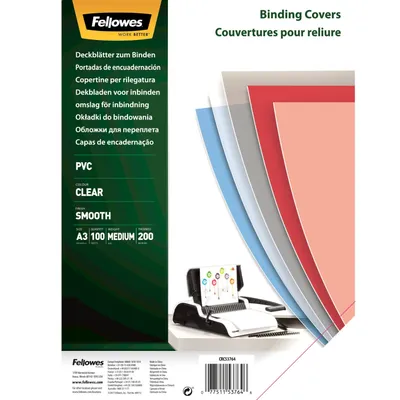 Produktbild von Fellowes Deckblatt A3 transparent 200 Mikron
