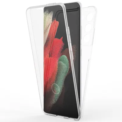 Immagine prodotto di NALIA Custodia per cellulare a 360 gradi per Samsung Galaxy S21 Ultra, protezione completa trasparente