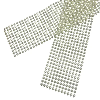 Produktbild von Perlen-Tischband "BEANS" 11,5 x 150cm Hochzeit Tischläufer Creme-Weiß