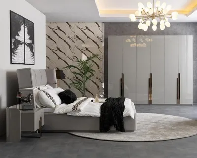 Productafbeelding van Slaapkamer set: bed, 2 nachtkastjes, garderobekast