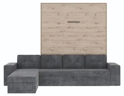 Produktbild von Schrankbett mit Ecksofa M3 Vertikal 160x200 Wildeiche