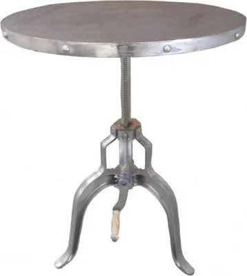 Produktbild von Casa Padrino Industrial Beistelltisch mit Kurbel Silber - Designer Hotel Möbel - Industry Design - Jugendstil Tisch