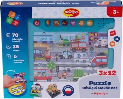 Zdjęcie produktu dla Puzzle dźwiękowe - Poznajemy pojazdy