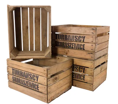Produktbild von 8x ALTE OBSTKISTEN / 50x40x30 cm / Holzkiste im used Look mit Aufdruck als Regal oder Deko