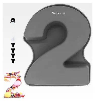 Produktbild von Silikon Backform Zahlen, Kuchenform Zahl 2, 25 cm große Zahlenform, Number Cake mit Dekoration für Backen, Geburtstag und Jahrestag, BPA-frei, Antihaftbeschichtung