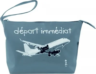 Produktbild von Kulturtasche - Flugzeug grau - Kosmetiktasche