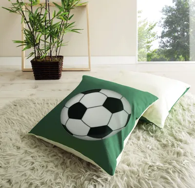 Produktbild von Kissen-Sets für Kinderzimmer Goal Grün-Weiß