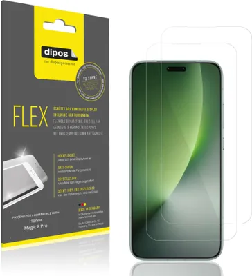 Produktbild von 2x Schutzfolie für Honor Magic 8 Pro Folie, 100% Displayabdeckung, dipos Flex