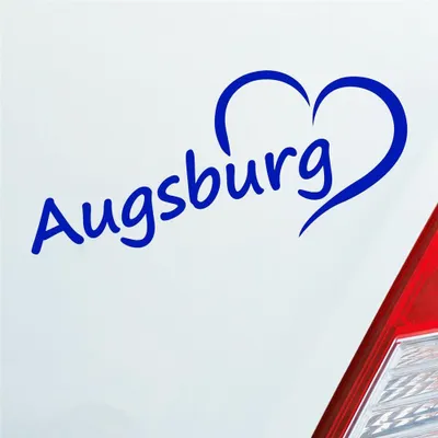 Produktbild von Auto Aufkleber Augsburg Herz Stadt City Liebe Love Heart 19x8 cm Dunkelblau Sticker Heckscheibenaufkleber