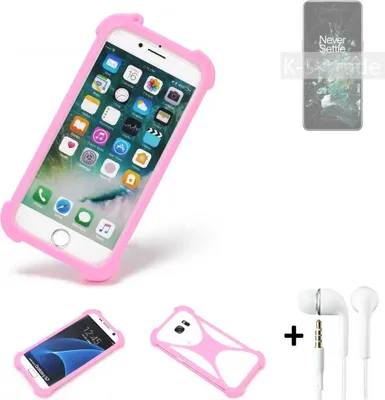 Produktbild von K-S-Trade Bumper + Kopfhörer kompatibel mit OnePlus Ace Pro Handy Hülle Schutzhülle Silikon Schutz Hülle Cover Case Silikoncase Silikonbumper TPU